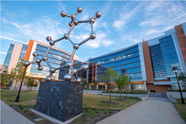 Chemistry statue outside Chemistry building Rutgers University New Brunswick 